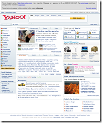 Yahoo! homepage screenshot