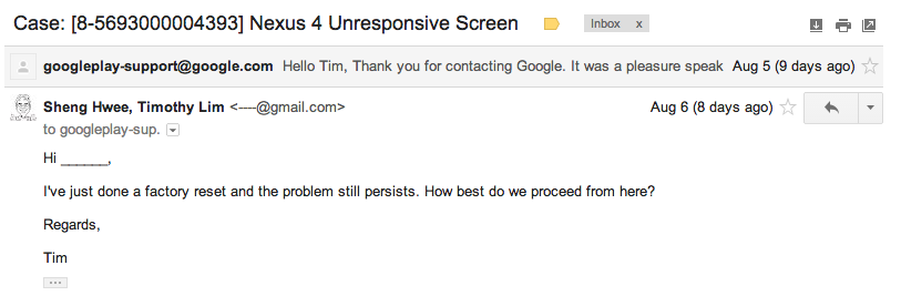 Google Case Email